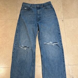 Light Blue Ripped Baggy Jeans